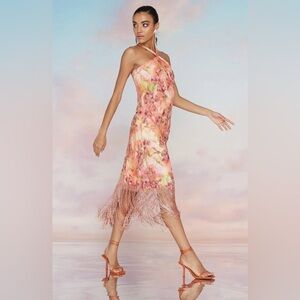 Brigitte Fringe Halter Dress size 4 NWT